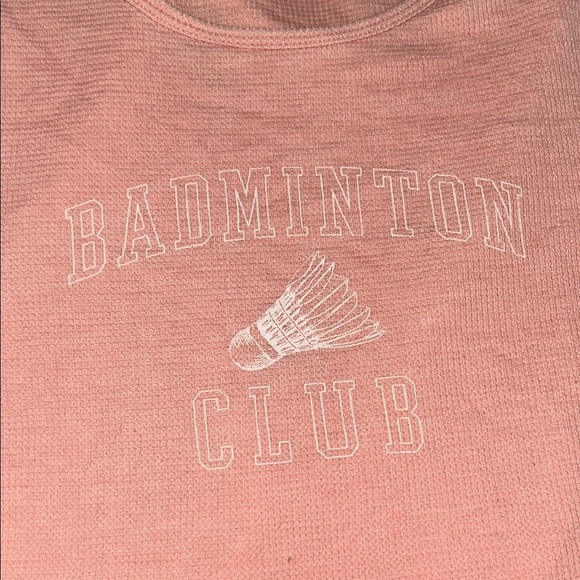 BADMINTON CLUB BLUSH PINK CROP TOP BABY TEE - Picture 2 of 7